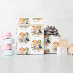 Papel De Presente Flores Mágicas Brasão HOGWARTS™