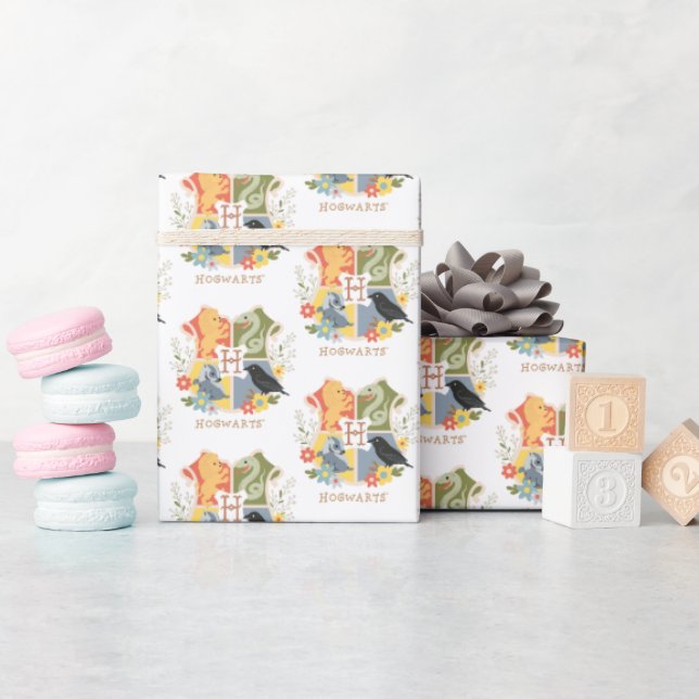 Papel De Presente Flores Mágicas Brasão HOGWARTS™ (Chá de bebê)