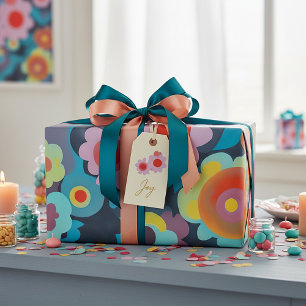 Papel De Presente Flores mod retro