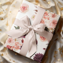 Papel De Presente Flores Modernas de Pastel e Presente Personalizado