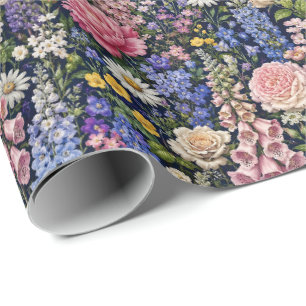 Papel De Presente Flores Naturais de Jardim de Campo
