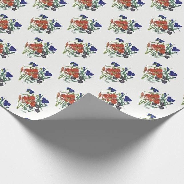 Papel De Presente Flores - NavyBlue - TRANS - Fl8878 - 024 (Ponta)
