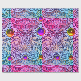 PAPEL DE PRESENTE FLORES,PACOTES,DRAGÕES,GEMS AMARELO-PINTOS