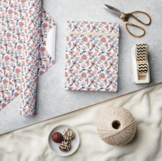 Papel De Presente Flores Pastéis Elegantes