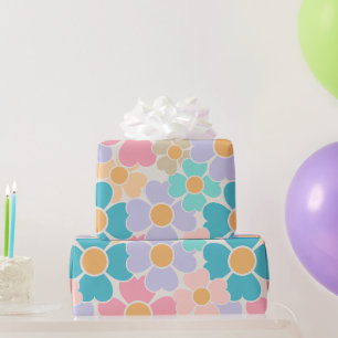 Papel de Presente Flores Pastel