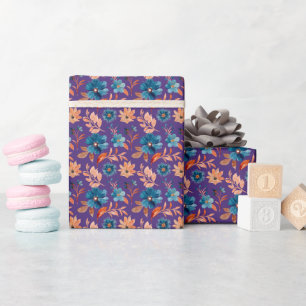 Papel De Presente Flores Pastel da Moda