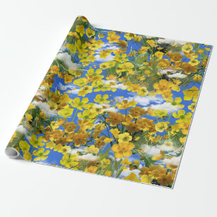 Papel De Presente Flores primavera Buterglass nas nuvens