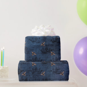 Papel De Presente Flores Românticas De Abelhas Românticas