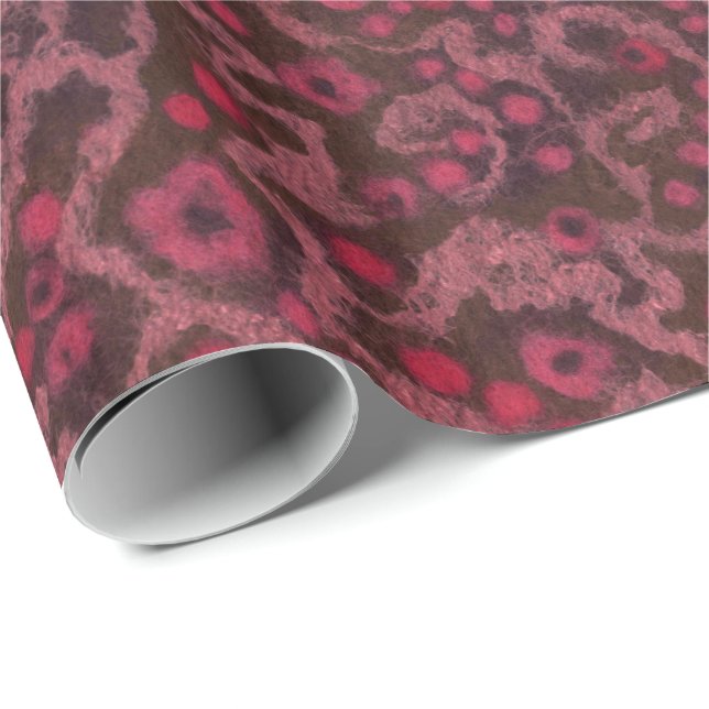 Papel De Presente Flores rosa Curvas Escamoteadas com padrão floral  (Ponta do rolo)