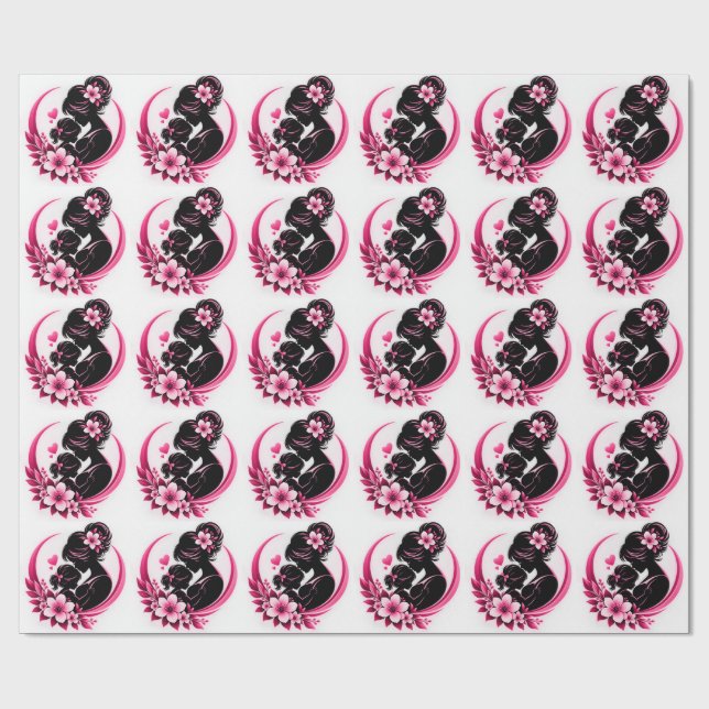 Papel De Presente Flores Rosa Elegantes Maternidade Amor Mulheres  (Aberto)