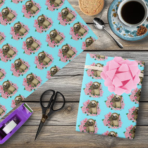 Papel De Presente Flores Rosa Leves