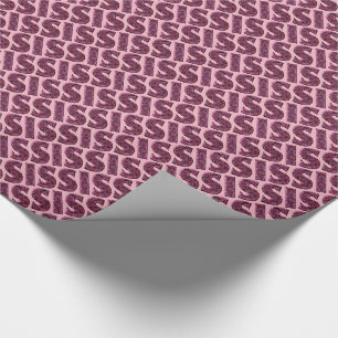 Papel De Presente Flores Rosa Típicas Sis em Padrão de Texto Flora