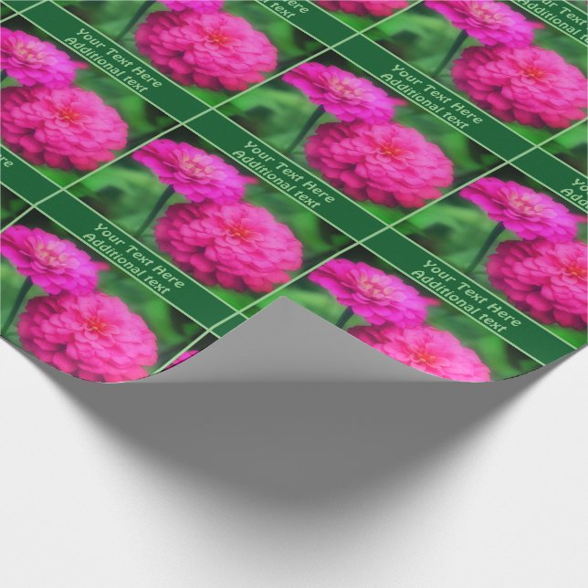 Papel De Presente Flores Rosa Zinnia Personalizadas (Ponta)