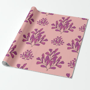 Papel De Presente Flores roxas, sem costura, vintage, repetindo o gr