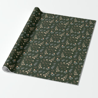 Papel De Presente Flores rústicas de vindima de algodão