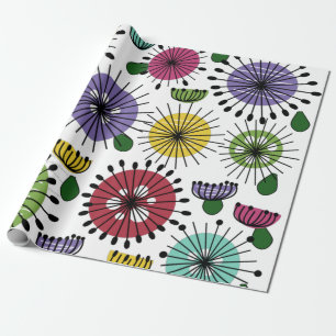 Papel De Presente Flores Scandi