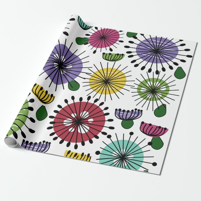 Papel De Presente Flores Scandi (Desenrolado)