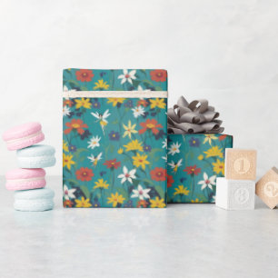 Papel De Presente Flores selvagens e Jantar doce