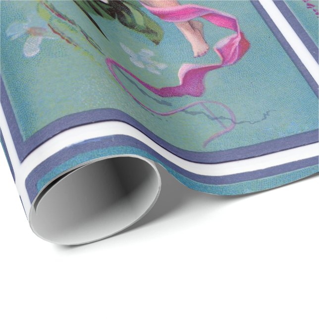 Papel De Presente Flores Sewing feericamente (Ponta do rolo)