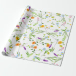 Papel De Presente Flores Silvestres de Primavera Verão<br><div class="desc">A primavera e o verão são estações vibrantes para flores silvestres, mostrando uma rica tapeçaria de cores e espécies. Na primavera, flores como margaridas, campainhas azuis e botões-de-ouro adornam prados e campos, enquanto o verão traz uma explosão de girassóis, papoulas e lupinos. Essas flores silvestres não apenas melhoram as paisagens...</div>