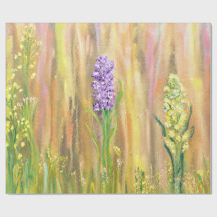 Papel De Presente Flores Silvestres Pastel da Floresta