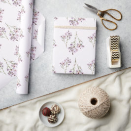 Papel De Presente Flores silvestres roxas suaves