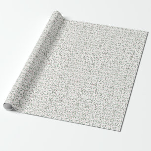 Papel De Presente Flores vermelhas, padrão das folhas verdes