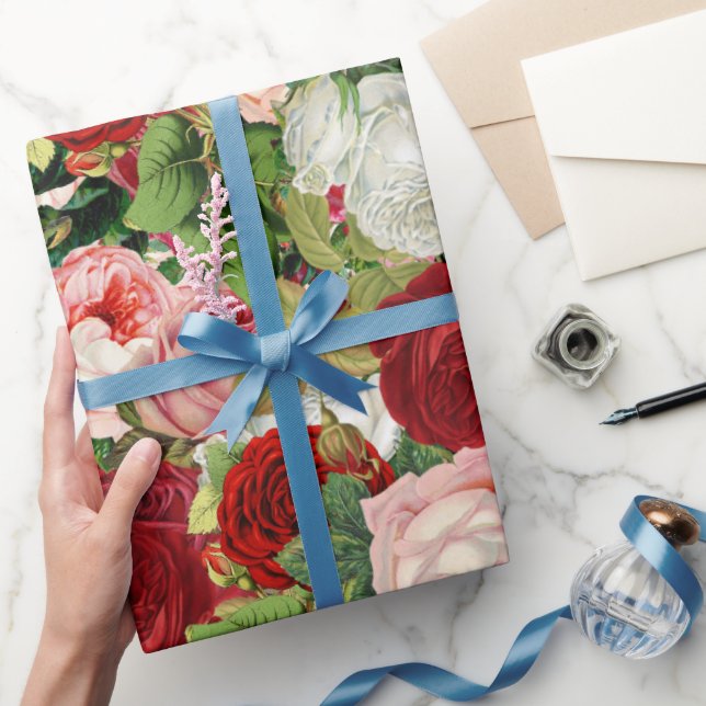 Papel De Presente Flores Vintage (Presentear)