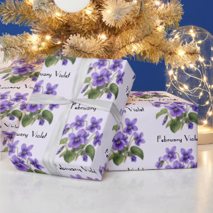 Papel De Presente Flores Violeta de Fevereiro