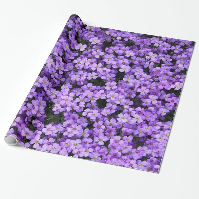 Papel De Presente Flores Violetas (Desenrolado)