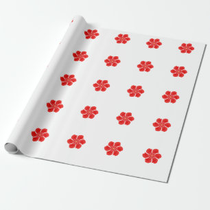 Papel De Presente Florescimento de Pétala Vermelha Vibrante - Arte F