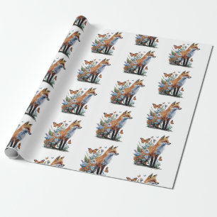 Papel De Presente Floresta Amantes de Animais Raposa