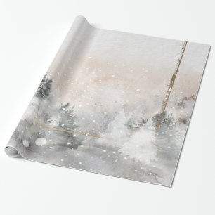Papel De Presente Floresta Árvore Bosque Neve