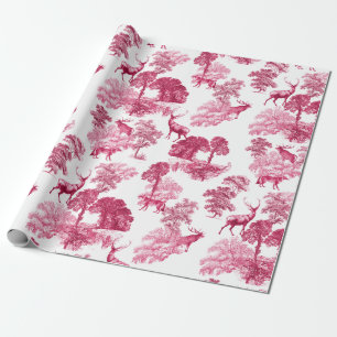 Papel De Presente Floresta de Cerco Rosa Elegante