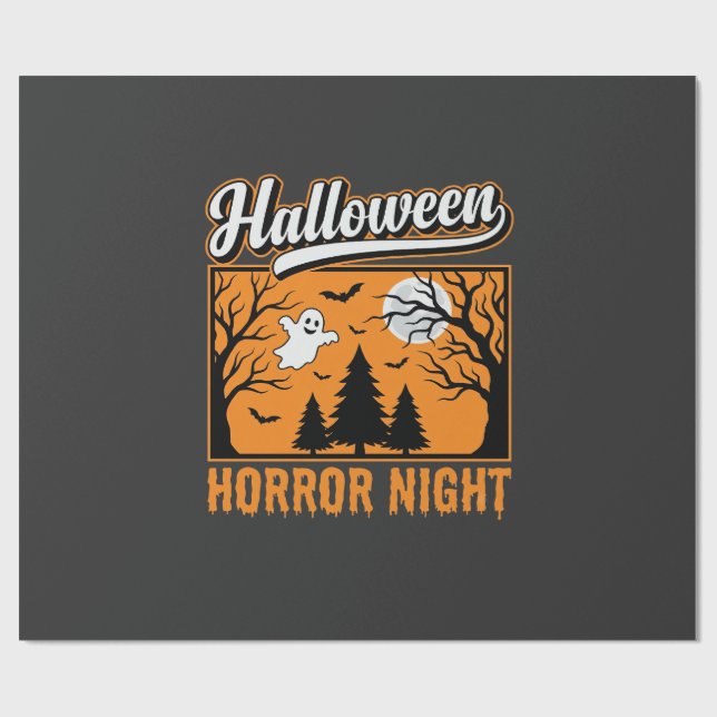 Papel De Presente Floresta de Fantasmas Retro da Noite de Terror do  (Aberto)