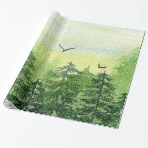 Papel De Presente Floresta de Inverno, Aves da Floresta