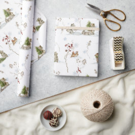 Papel De Presente Floresta de Madeira Inverno | Natal