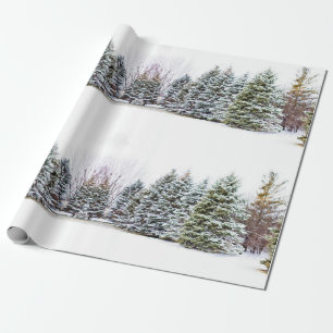 Papel De Presente Floresta de Natal do País das Maravilhas de Invern