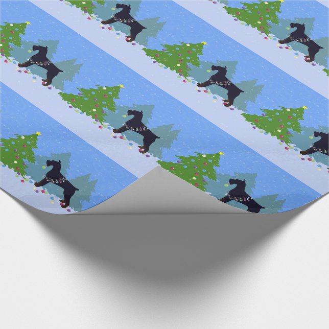Papel De Presente Floresta de Natal Giant Schnauzer (Ponta)