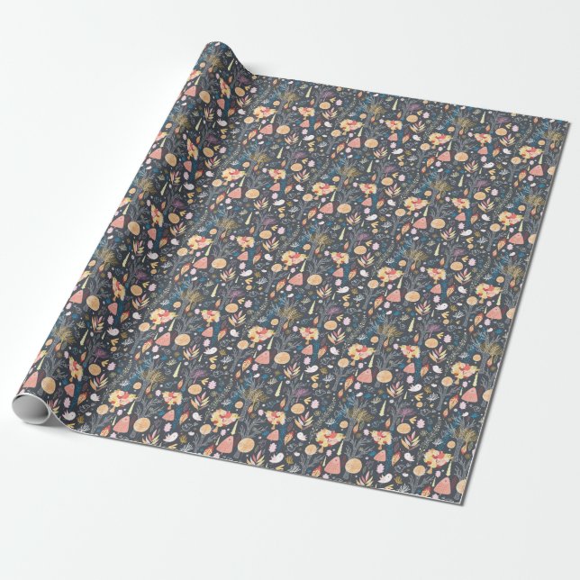 Papel De Presente Floresta do outono: Beleza sazonal texturizada. (Desenrolado)