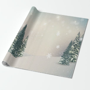 Papel De Presente Floresta do País das Maravilhas de Inverno, Férias