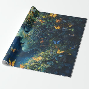 Papel De Presente Floresta Encantada da Deusa Borboleta (1)