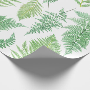 Papel De Presente Floresta Fern Fronds Vintage Greenery Botânica