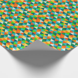 Papel De Presente Floresta geométrica de PixDezines verde/laranja/te