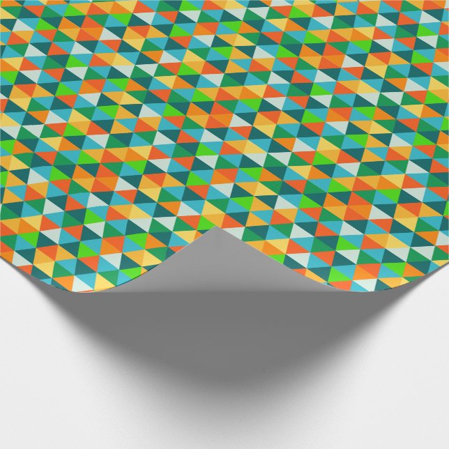 Papel De Presente Floresta geométrica de PixDezines verde/laranja/te (Ponta)