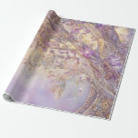 Papel De Presente Floresta Luminosa<br><div class="desc">Apresentando a design da "Floresta Luminosa" — seu gateway para uma terra maravilhosa mágica para casamentos e festas. Esse humor impressionante apresenta uma grande árvore, intricadamente adornada com flores e folhas delicadas em tons de lavanda, ouro e rosa macio. Cada galho brilha com gemas e flores cintilantes, colocados sobre um...</div>