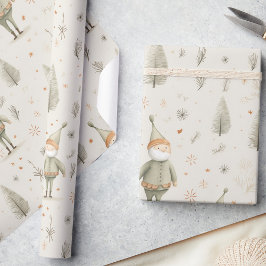 Papel De Presente Floresta Negra Natal Aquarela