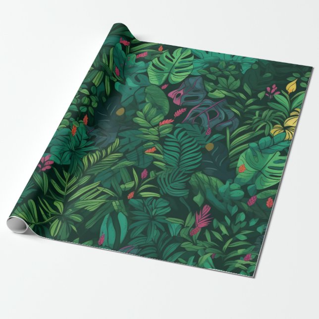 Papel De Presente Floresta Tropical Esmagadora (Desenrolado)