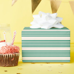 Papel De Presente Floresta verde e bege cinco faixas padrão