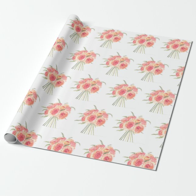 Papel De Presente Florestas de pénia pastel Casamento de castanha (Desenrolado)